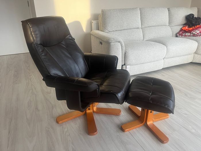 Faux leather recliner