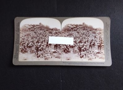 Boer War : Stereoscopic Photo Card " Methuen's Gallant Infantry " 1900s