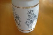 Vintage 1960s Frosted Glass Cylinder Light Shade Gold and Silver Floral