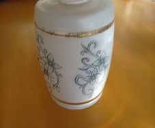 Vintage 1960s Frosted Glass Cylinder Light Shade Gold and Silver Floral