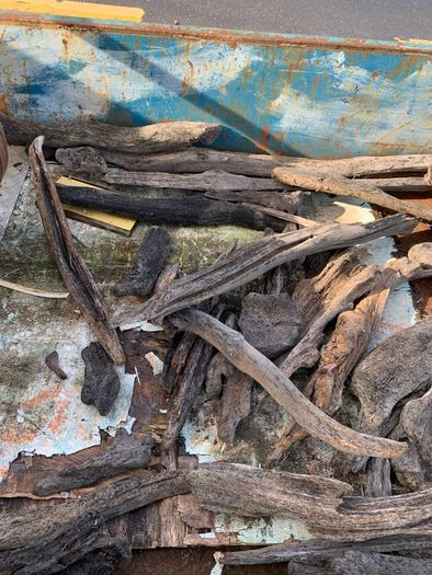 Substantial Collection of Old Bog Oak. Delivery by van can be arranged.