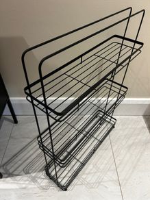 Black bathroom storage stand