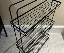 Black bathroom storage stand