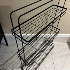 Black bathroom storage stand