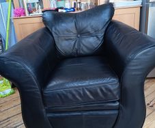 Black Leather Armchair in pristine condition