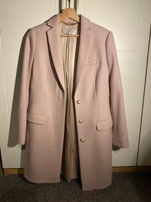 Hobbs 80% Wool Coat UK 10 Warm Blush Pink / Beige | Excellent Condition