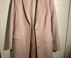 Hobbs 80% Wool Coat UK 10 Warm Blush Pink / Beige | Excellent Condition