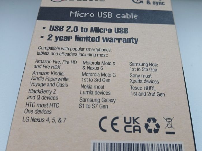 Micro USB cable, new