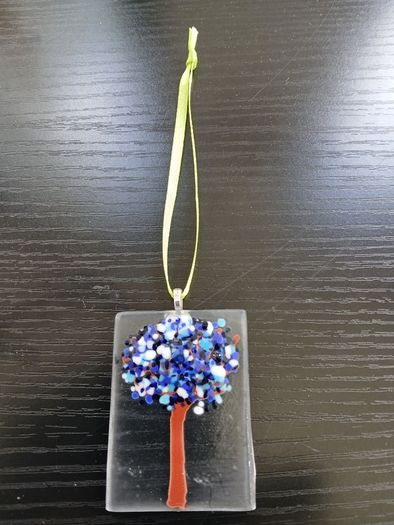 Small glass tree decorative hanging and handbag ornament