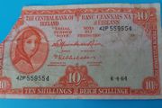 Irish 1964 Lavery ten shilling banknote in Fine  condition