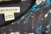 Monsoon Size 24 Navy Dress with Floral Print