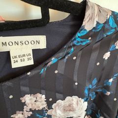 Monsoon Size 24 Navy Dress with Floral Print
