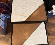 Marble and Copper Nesting Tables by MADE
