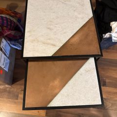 Marble and Copper Nesting Tables by MADE