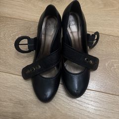Clarks Black Leather Mary Jane Shoes 4