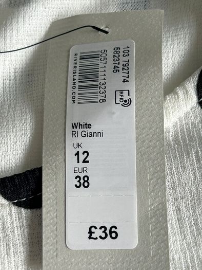 Brand-new Ladies White & Black Polka Dot Dress from River Island
