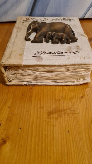 Beautiful Hand Made Thailand Photo Album Elephant Cover With Rustic Paper.