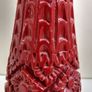 Amazingly Detailed Hand-Carved and Painted Wooden Bottle-Shaped Vase in Red - A Real Unusual Item, Carving reminiscent of a Pineapple! Image 5