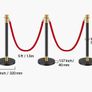 Stanchion Post, 6 Pcs Crowd Control Barrier with 4 Red Velvet Ropes, 5 ft Stainless Steel Black Stanchion Post Queue with Sand Injection Hollow Base for Theater, Party, Wedding, Exhibition Image 2