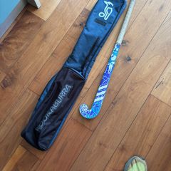 hockey stick and bag