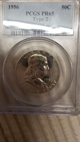 1956 Franklin Half Dollar Proof Type 2 Rare Small Eagle Variety  Silver