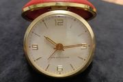 Retro West Clox Round Red Travel Clock