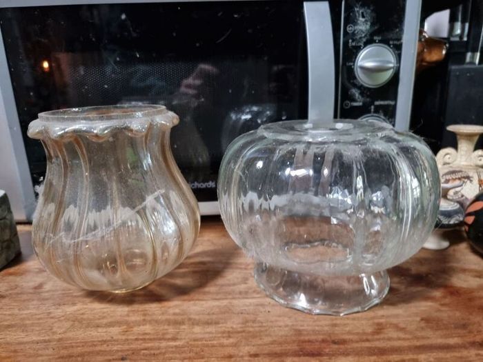 Vintage glass light fixtures