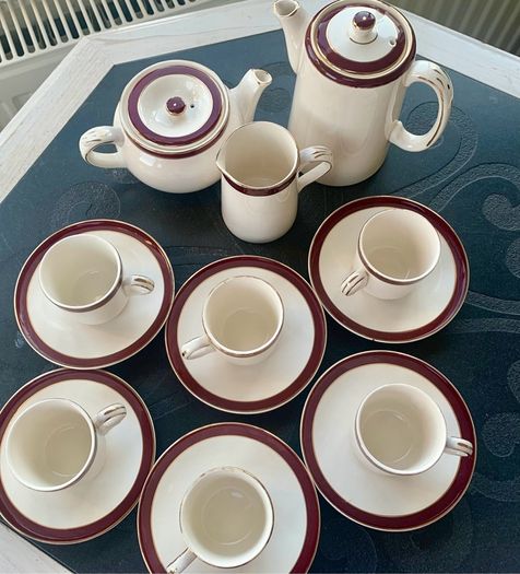 Mid Century Alfred Meakin Demitasse Set, 15 Piece English Coffee Service, 1950s