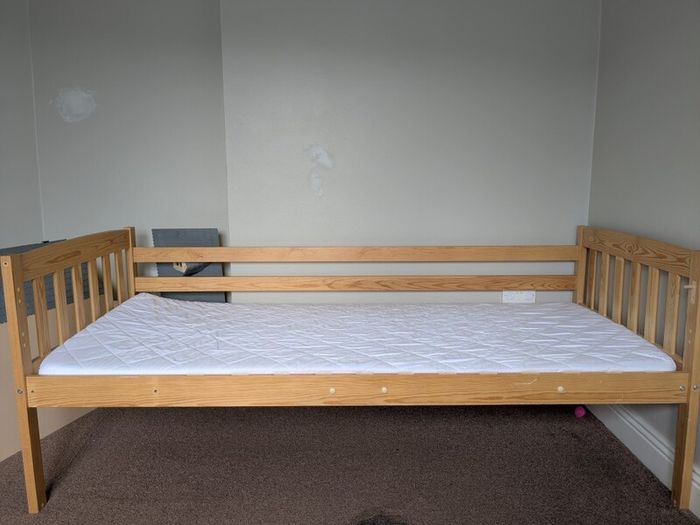 2 single beds or bunk bed comes with mattress