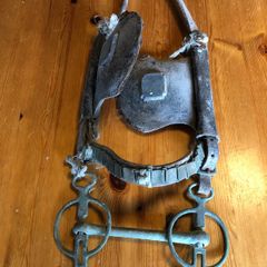 Vintage horse winker bridle and bit