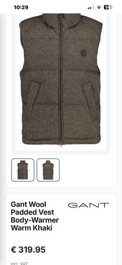 Gant Wool Padded Vest Body-Warmer Warm Khaki