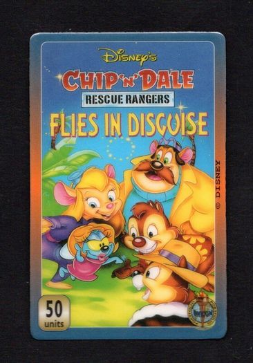 United Kingdom 50 unit Walt Disney Flies in Disguise Phone Card