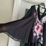WALLIS Black floral cape layered dress Sz 12 Image 3