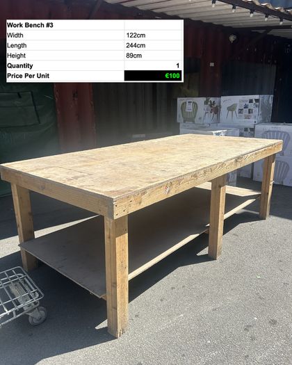 Heavy Duty Wooden Work Bench 244cm Workshop Table