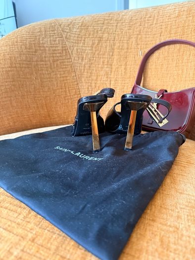YSL Heels Burgundy 40