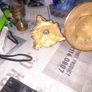 4 Beautiful Old Heavy Brass Oil Lamp Bases, Image 5