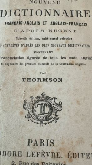 Antique Miniature French - English Dictionary
