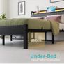 Double Bed Frame, 4FT6 Bed Frame Ergonomics Double with Charging Station and LED Lights Image 5