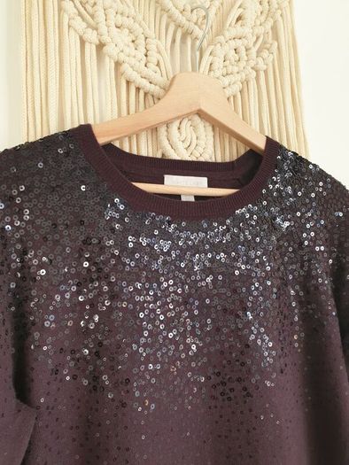 The White Company Sequin Wool/ Cotton Knitted Jumper Size Uk 12