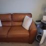 3 Seater Brown Leather Sofa Image 2