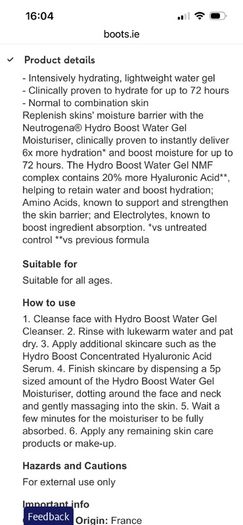 Neutrogena Hydro Boost Water Gel with Hyaluronic Acid, Amino Acids & Electrolytes