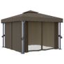 Gazebo with Curtain 3x3 m Taupe Aluminium Image 3