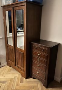 Rossmore solid timber wardrobe and tall dresser