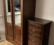 Rossmore solid timber wardrobe and tall dresser