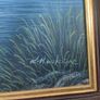 Vintage John Haskins Original Oil Painting  Moonlit Lighthouse Seascape Image 2