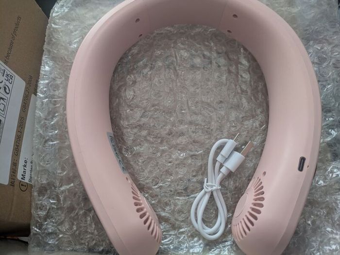 Neck fans usb tyc c rechargeable white blue pink