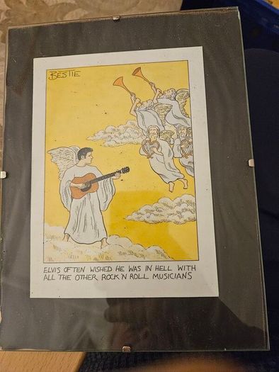 Bestie Framed Card Under Glass. 1995 In Good Condition.  See Photos For Same.