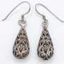 925 Vintage Sterling Silver And Marcasite Earrings Image 2