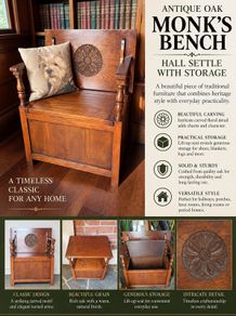 Monks bench, settle, table, storage