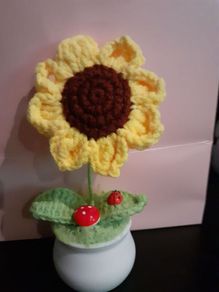 Crochet sunflower 6 inches tall 10 euro i have 2 avaliable